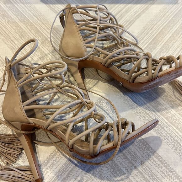 Schultz Women’s Valquis Lace Up Tassel Stiletto Heeled Sandals - Picture 2 of 9